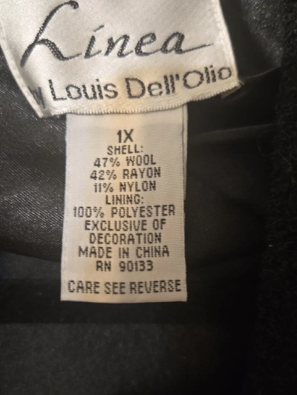 Linea by Louis Dell'Olio     Black Jacket with Gold Trim